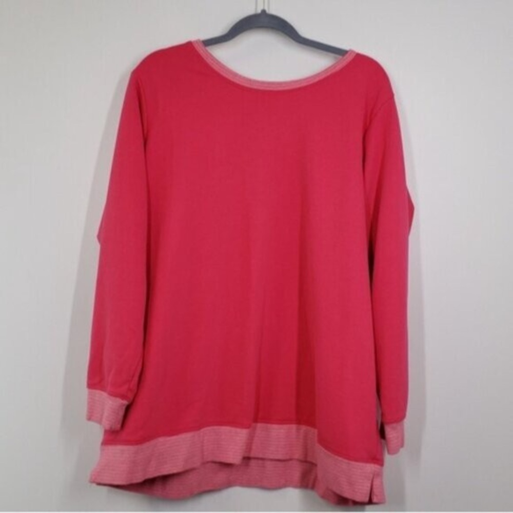 Lands End Serious Sweats Plus Size Pink Barbie Sweatshirt